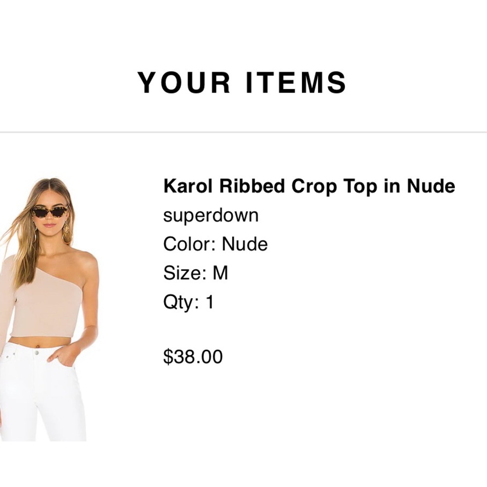 Superdown Carol Ribbed Crop Top - Picture 2 of 3